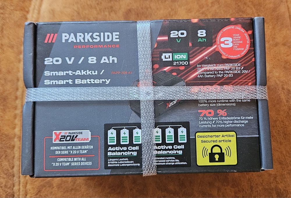 3г ГАРАНЦИЯ Parkside performance Smart Battery батерия 20v 8Ah
