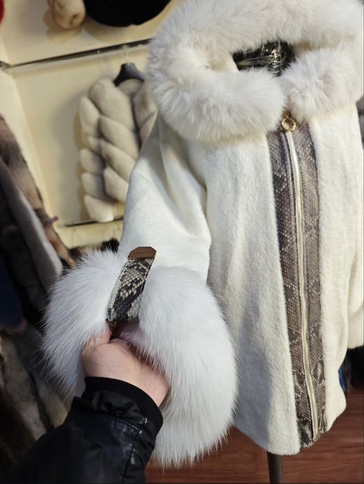 Палто от естествен косъм и алпака