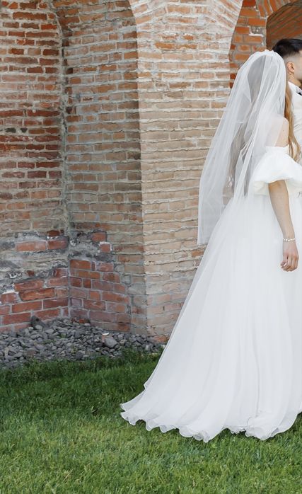Rochie de mireasa tip printesa, alba, marimea S