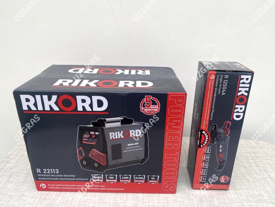 3в1 комплект сварочный аппарат + болгарка + хамелеон оригинал Rikord