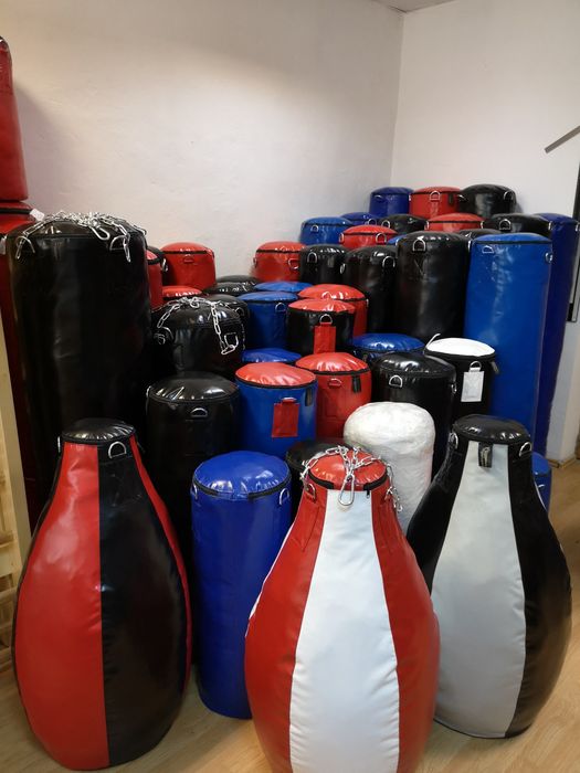 Sac de box Gladiator 150x45 cm Negru Umplut - 80 KG