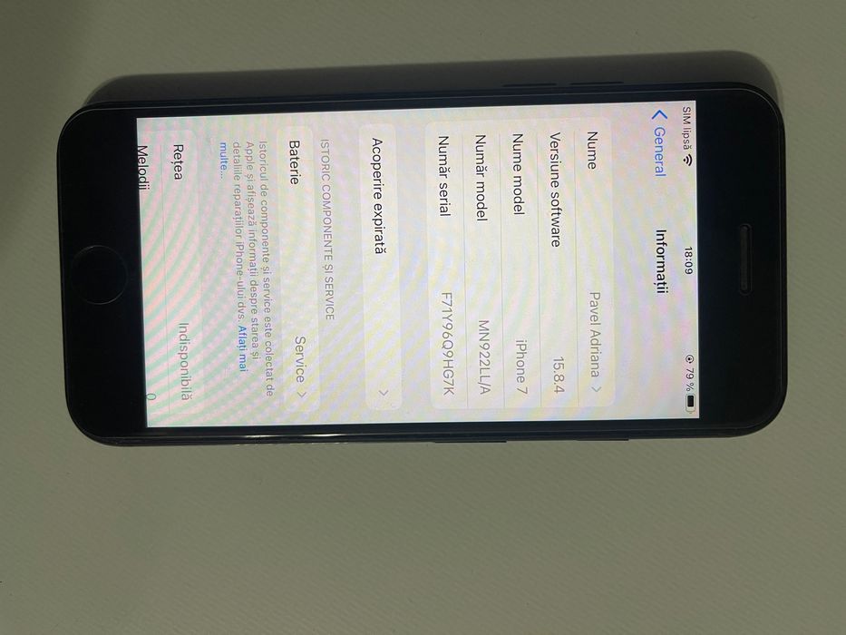 Vând iPhone 7  În stare bună de funcționare