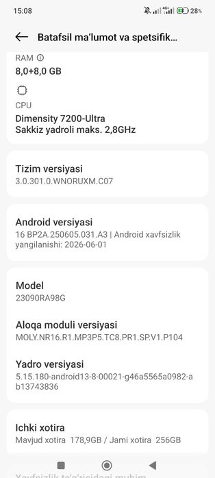 Redmi note13 pro pilus 5G                             Ram8+8/256