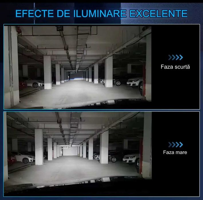 Set 2 Becuri Led  180w  alb 6000k H1 H4 H7 H11 HB3 HB4 9012