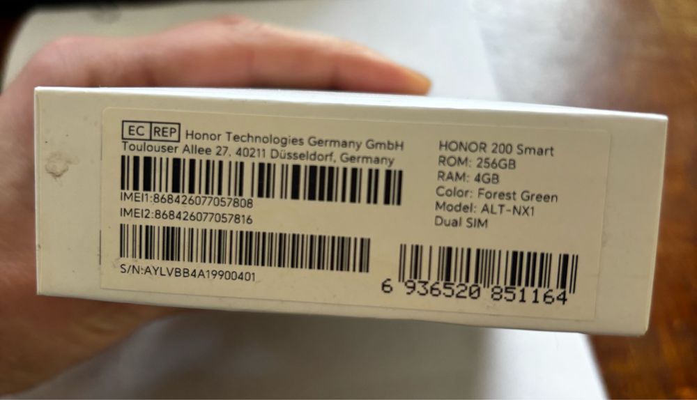 Смартфон Honor 200 Smart, 4GB RAM, 256GB, 5G, Forest Green