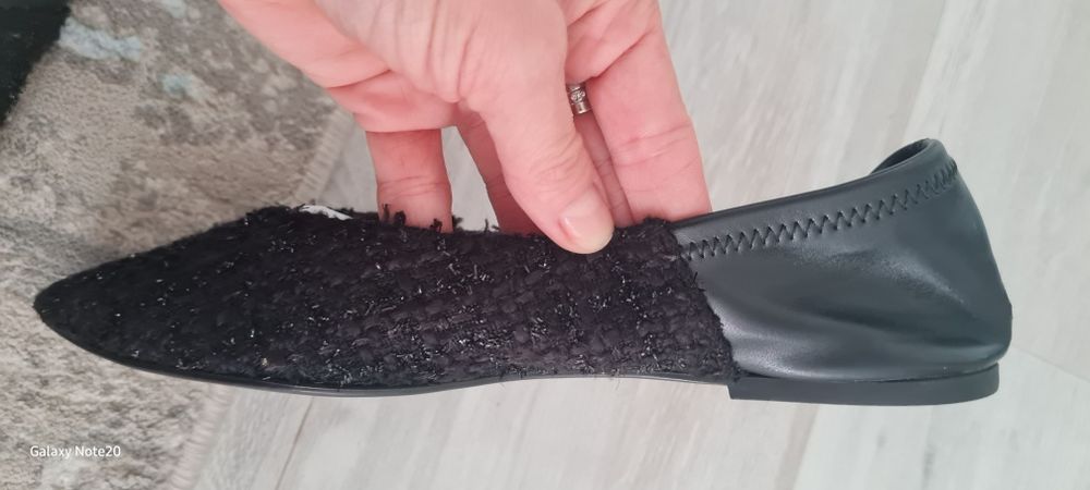 Balerini negri eleganti Zara m37 material textil