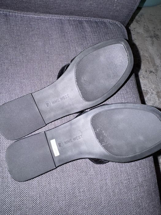 Papuci piele negri Nine West