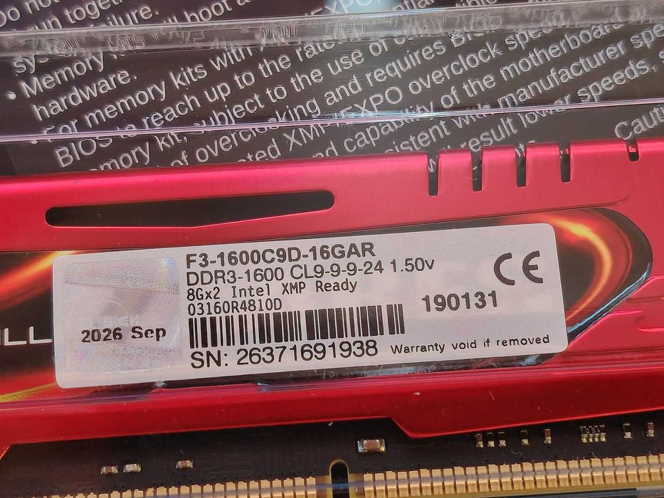 НОВА ! G.Skill Ares 2x8GB 16GB DDR3 1600Mhz