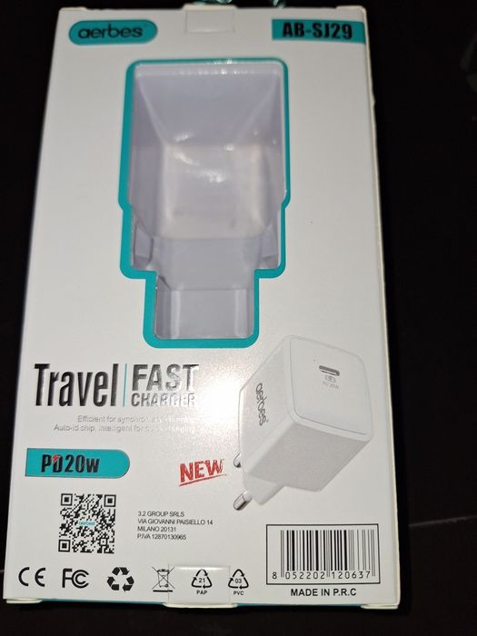 Бързо зарядно за телефон Type-C, от 5V до 12V, 3A, 20W