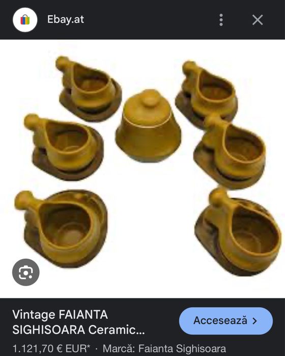 Set complet de vaze vintage foarte rare - Faianță Sighișoara 1979