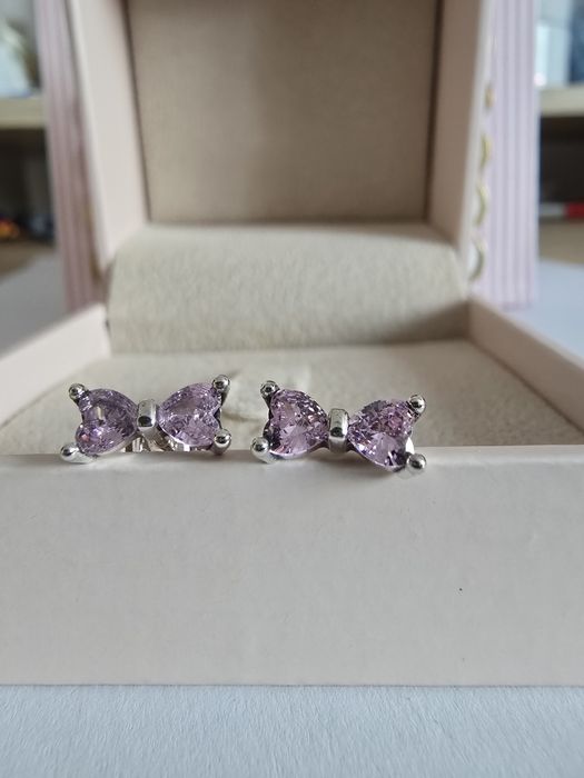 Cercei argint S925 fundite roz