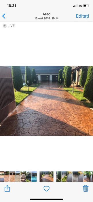 Pavaj beton amprentat, alei betonate, platforme betonate