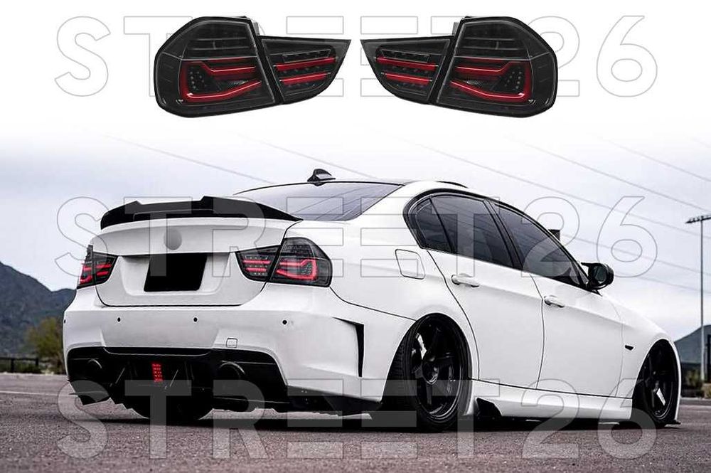Stopuri LED BMW Seria 3 E90 LCI Sedan (2008-2011) Negru Semnal Dinamic