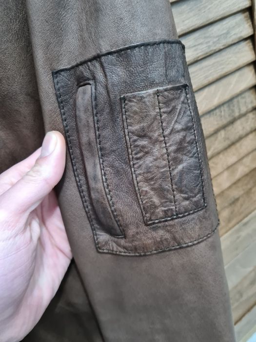 Geaca Piele Barbati Jack & Jones Vintage Leather Biker Jacket Slim Fit Medias • OLX.ro