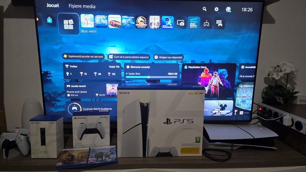 PS5 Slim D-Chassis // 2 manete // DualSense charging station