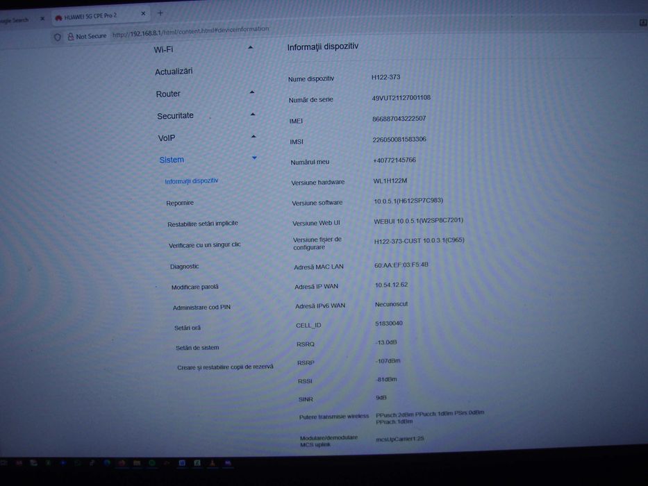 Router 5G Huawei H122-373, functional in orice retea