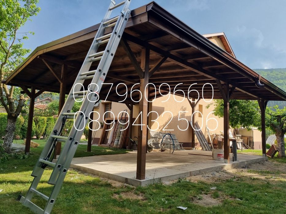 Навеси Дървени  Беседки Тераси Барбекюта Козирки