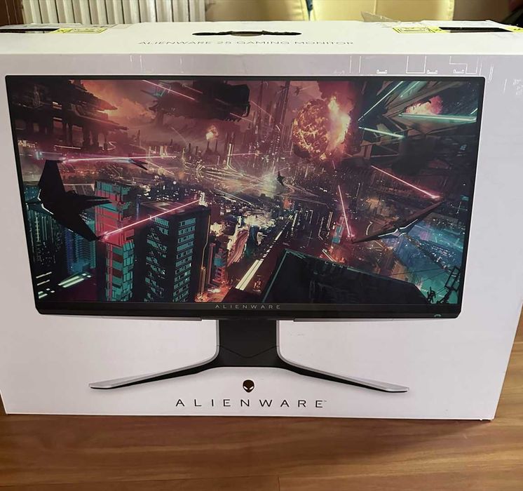 Гейминг монитор Dell Alienware AW2521HFLA – 24.5", Full HD, Fast IPS, 240Hz, 1ms, бял