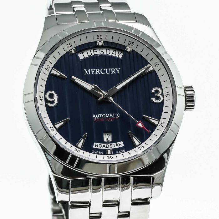 Ceas Mercury - Roadstar Automatic Swiss Made - MEA493-SS-9 - White Calendar - Bărbați
