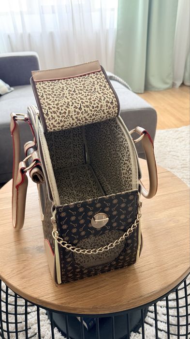 Geantă transport animale (câine/pisică) - Nouă, model elegant + 3 accesorii cadou