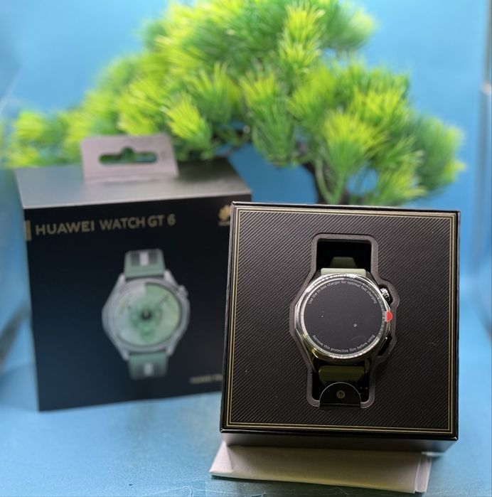 НОВ!!! Huawei Watch GT 6, 46MM, Stainless Steel Case, Green Strap