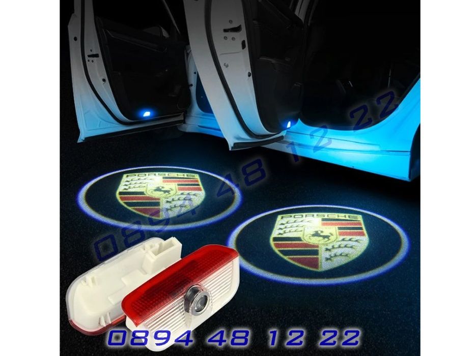 ЛЕД Светещо Лого Проектор Врата Автомобил Кола Проектори Porsche Порше