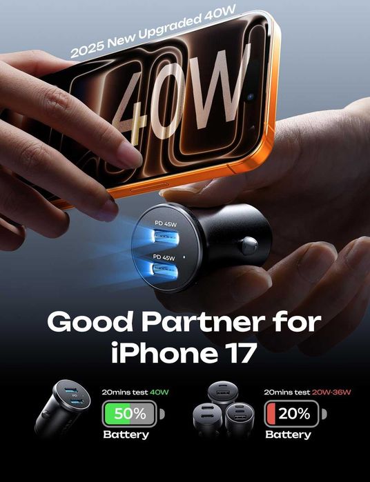 Автомобильное зарядное миниатюрное устройство для телефона LISEN 90W