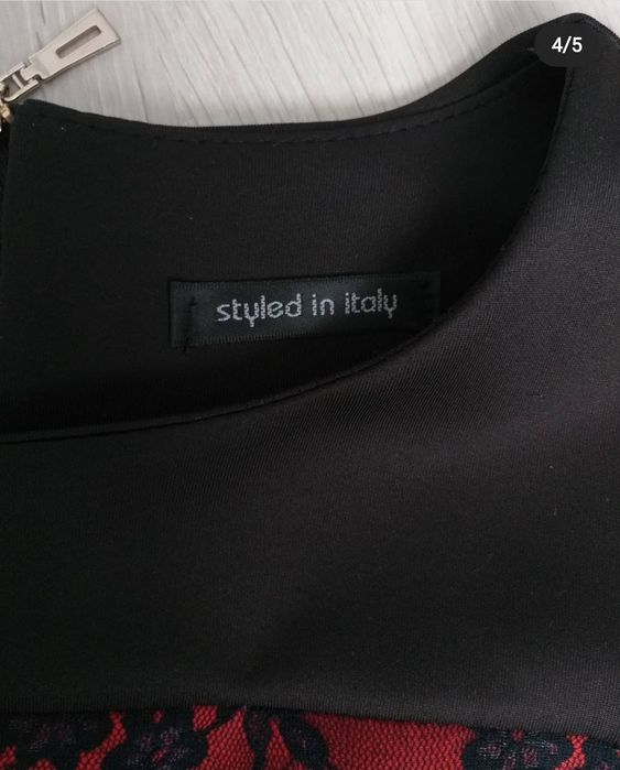 Официална рокля в черно и червено