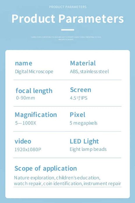 Цифров микроскоп 4.5 Inch дисплей електронен микроскоп електроника