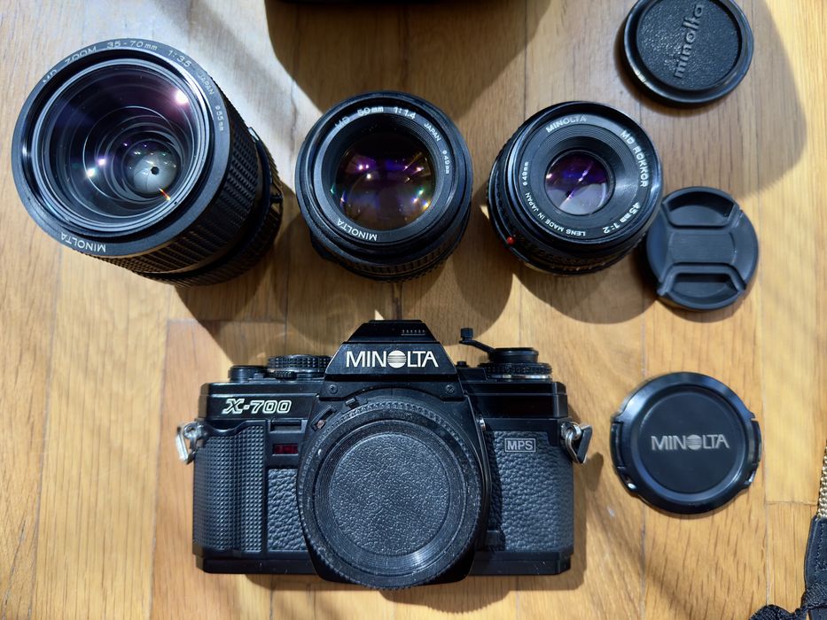 Minolta X-700 Mint + Rokkor 50mm f/1.4 + 45mm f/2 + 35-70mm f/3.5 | Japan Import