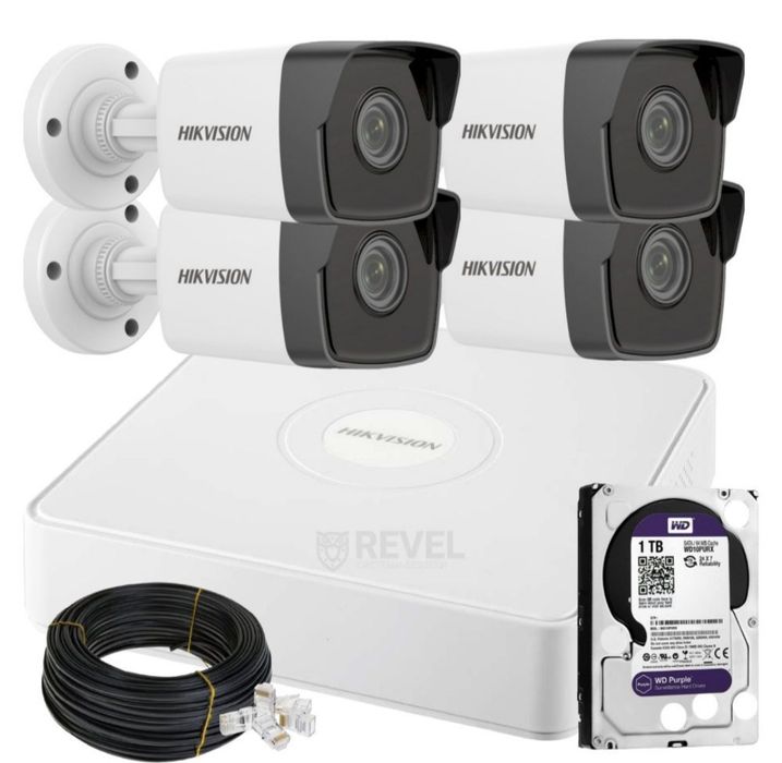 Камера Hikvision IP 4 MP 4 штук