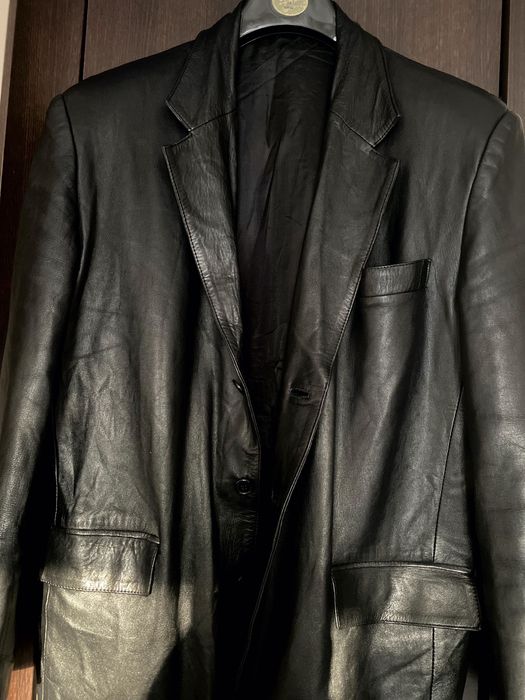 Кожаный пиджак мужской