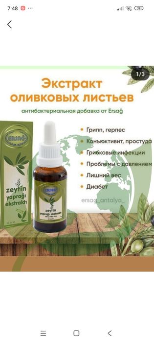 Ерсаг оливки экстракт сатилади