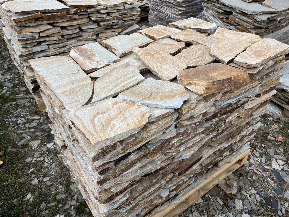 Жълт естествен камък гнайс за под