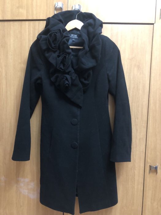 Дамско черно палто размер М