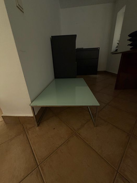 Set 2 măsuțe cafea Mobexpert sticlă securizată 90x90 + 90x60 design modern
