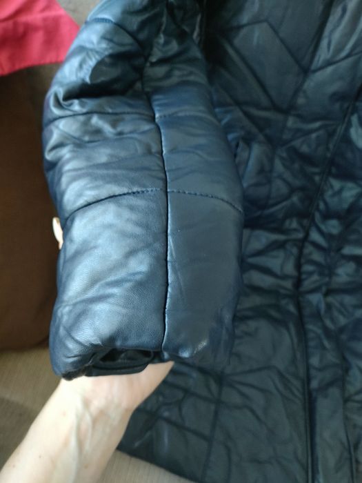Пуховик женский экокожа