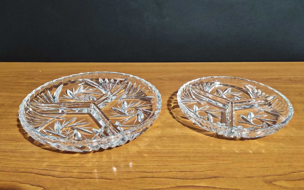 Две масивни кристални чинии за ядки/разядки/ордьоври