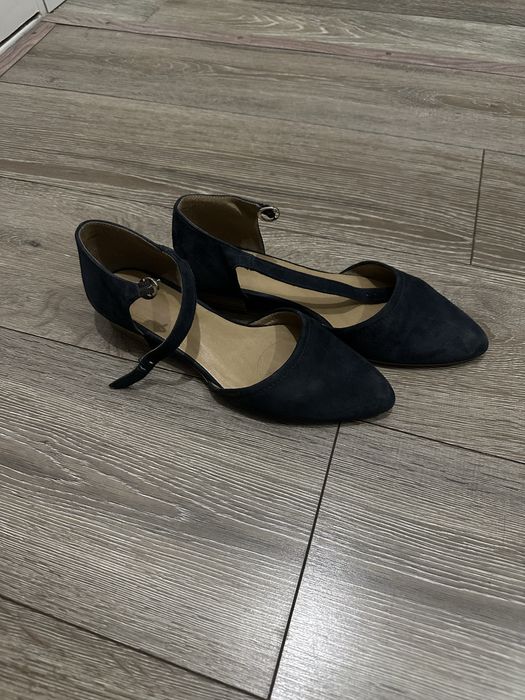 Нубуковые босоножки темно-синие