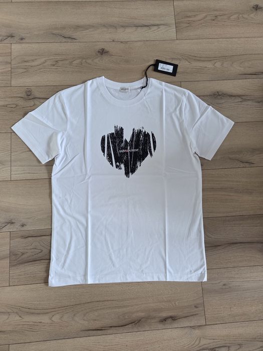Tricou alb  model Saint Laurent