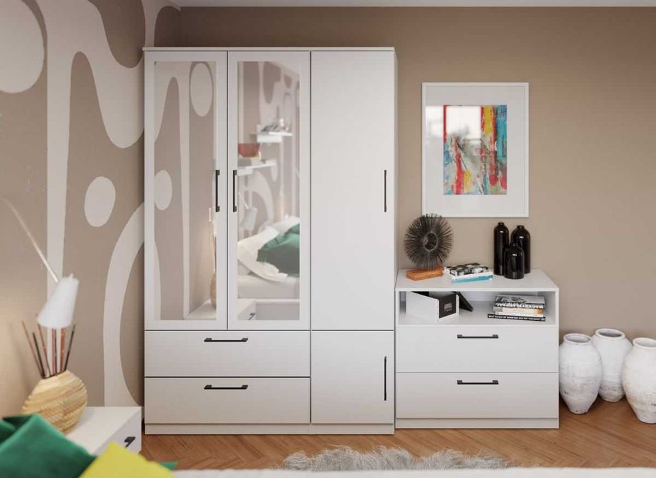 Dulap Snow Alb – C124/03 cu oglinda