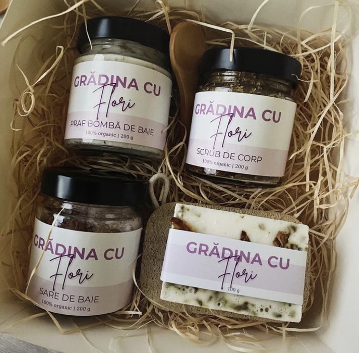 Set cadou SPA pentru baie, handmade, din ingrediente naturale