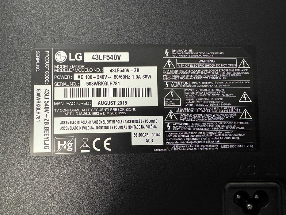 Televizor LG 108 cm (43 inch) Full HD + suport