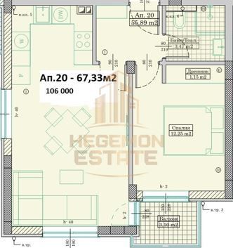 Продава се Двустаен апартамент в Варна, Възраждане 3 - 67 кв.м за 1583 €/кв.м - Снимка #1