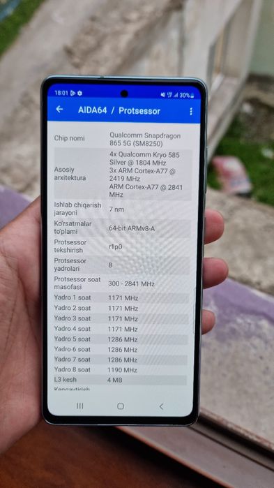 Samsung S20 Fe 5G. Snapdragon 865 5G protsessir