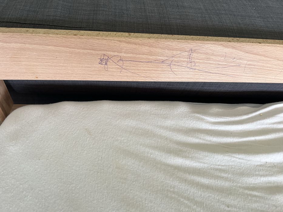 Cadru pat+ somieră + saltea spumă 70x160