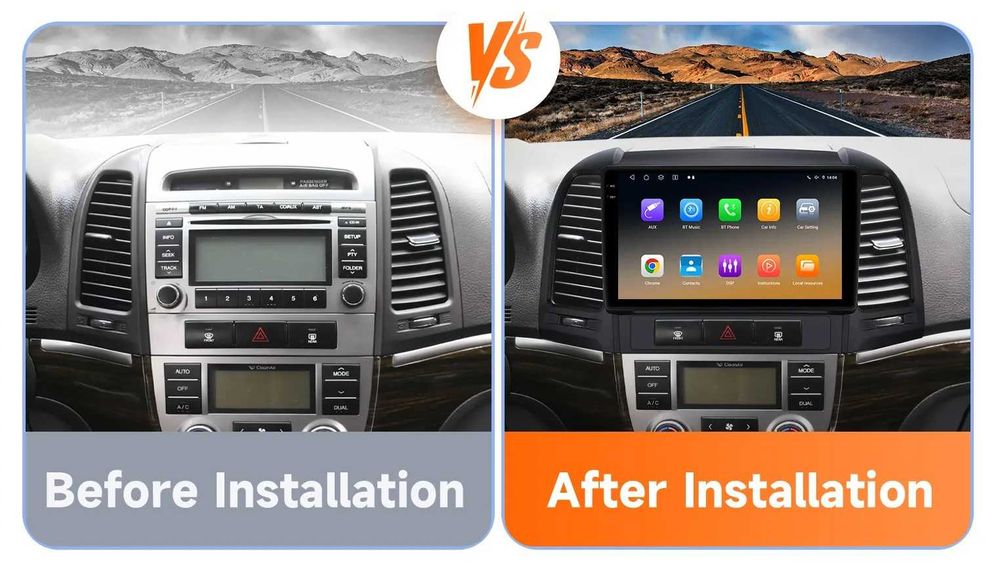 Мултимедия 9″ Android 14 за HYUNDAI SANTA FE II CARPLAY навигация RDS