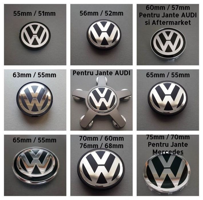 Vw - set 4 capace pentru jante aliaj