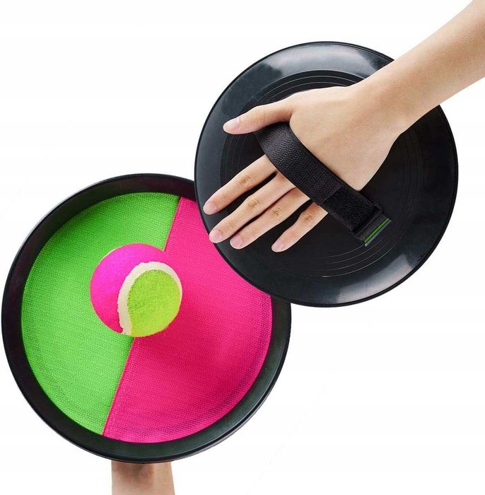 Set Toss & Catch pentru copii si adulti 2 palete rotunde minge cu scai
