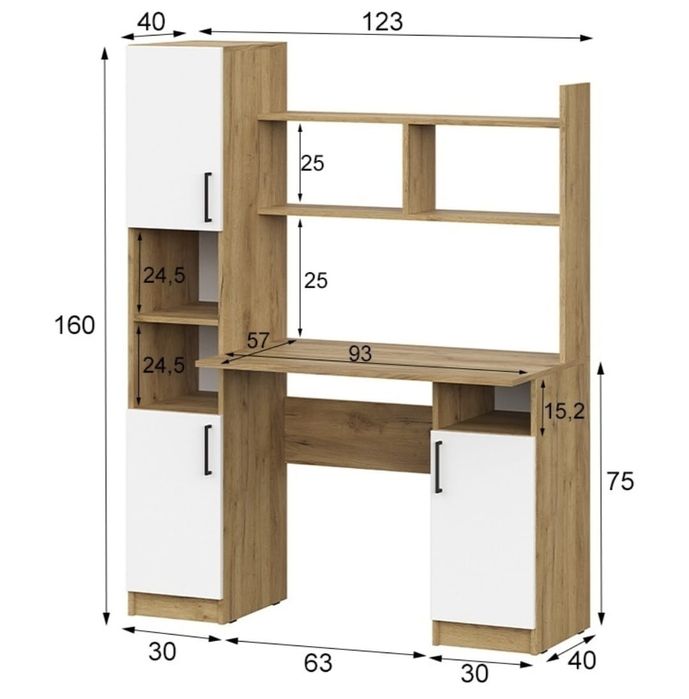 Продам парту с полками и шкафчиками